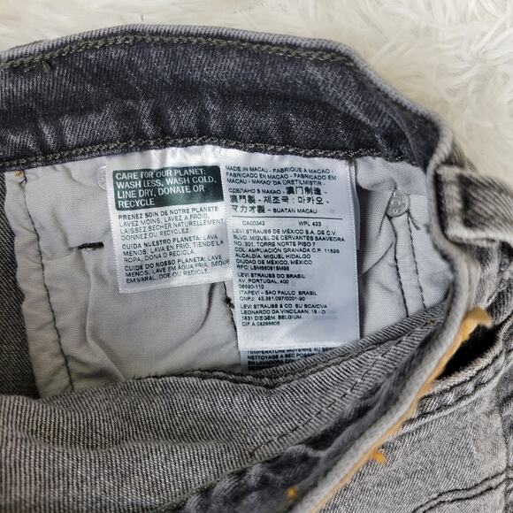 Levis 501 Original High Rise Grey Denim Cut Off Shorts Size W25 Button Fly - Picture 8 of 8